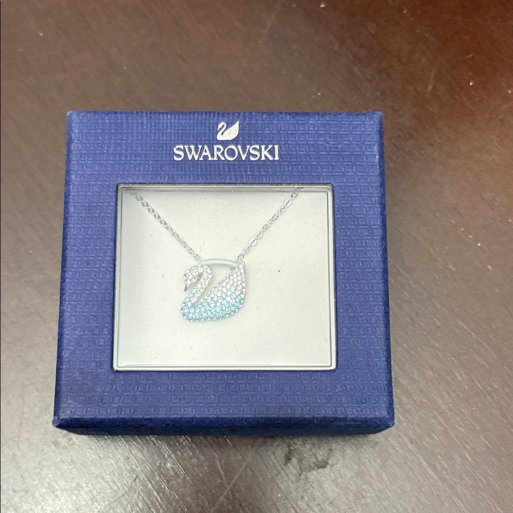 Swarovski Silver Necklace with Blue Swan Pendant! NWT! Guarantee Authentic!